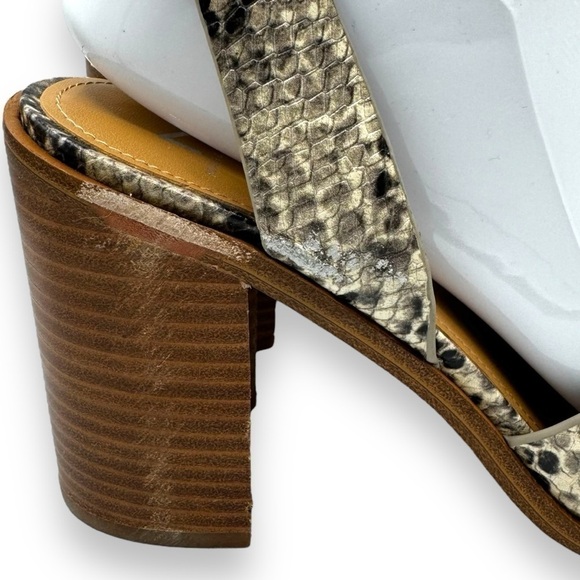 Marc Fisher Lorla Ankle Strap Block Heel Sandals, Snakeskin Embossed, Size 8.5M - Picture 8 of 13